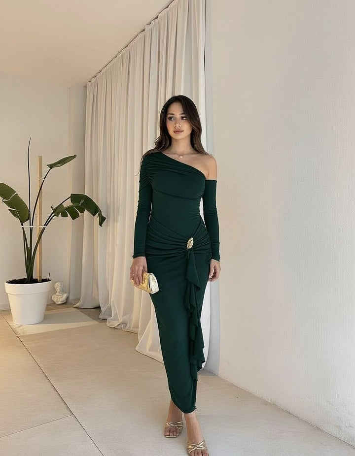 Damen elegantes Wickelkleid mit asymmetrischem Design und raffinierten Drapierungen Echo Archiv