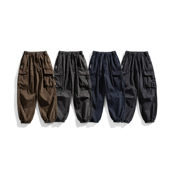 Herren Utility-Cargo-Jogger mit Gummibund, Mehrfachtaschen und Kordelzug Echo Archiv