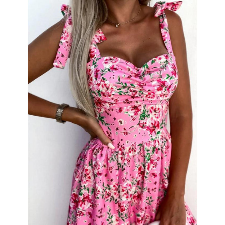 Damen Sommerkleid mit floralem Design und verspielt gebundenen Trägern Echo Archiv