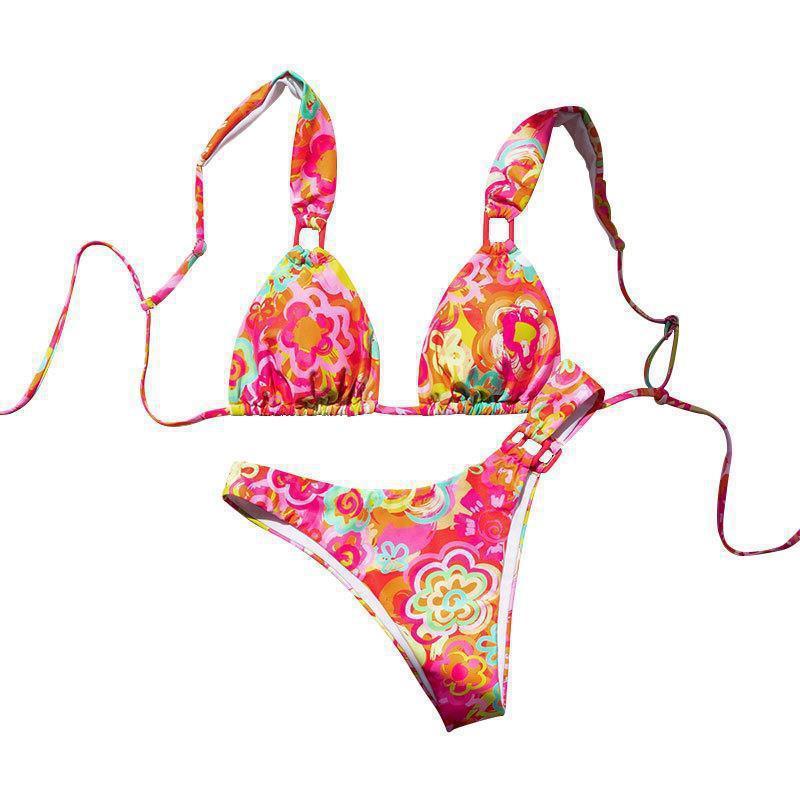 Damen Triangel-Bikini mit verspieltem Floral-Design und verstellbaren Trägern Echo Archiv