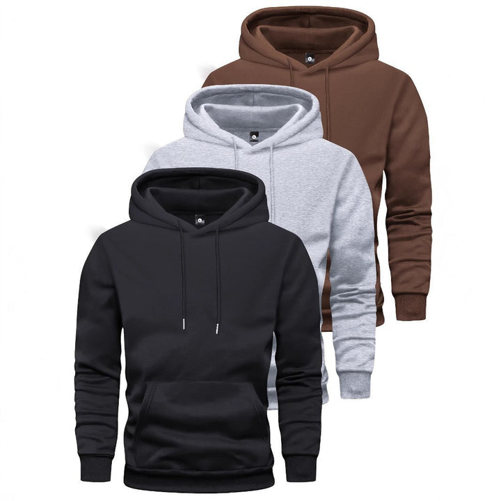 Unisex schlichter Kapuzenpullover mit Kängurutasche, gerippten Bündchen und relaxed Fit Echo Archiv