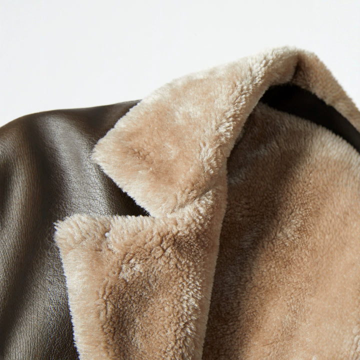 Herren Kunstleder Jacke mit luxuriösem Fleecefutter Echoarchiv