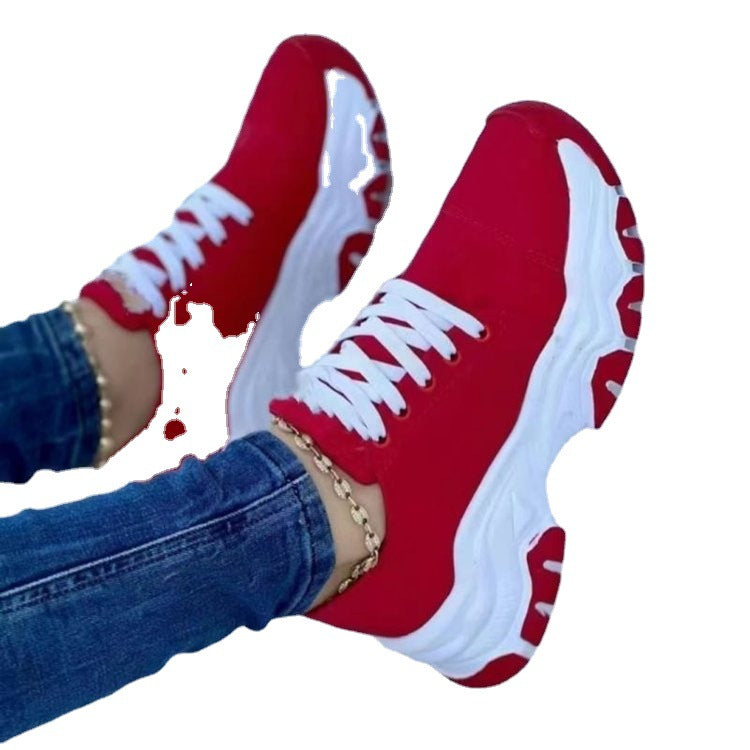 Damen  Sneaker mit dicker Profilsohle gepolstertem Fußbett und klassischem Schnürverschluss Echo Archiv