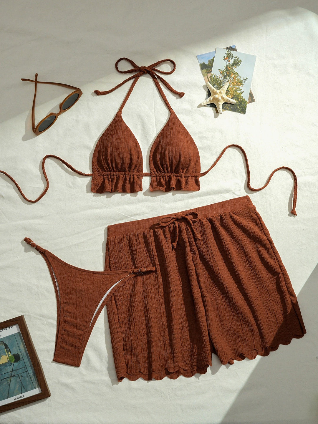 Damen Triangel-Bikini-Set mit lässigen Shorts Echo Archiv