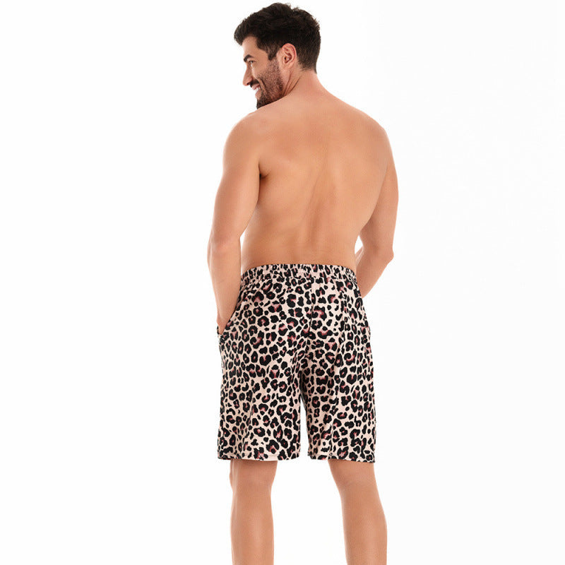 Herren Badeshorts im Echoarchivrnen Leopardenmuster mit verstellbarem Bund Echoarchiv