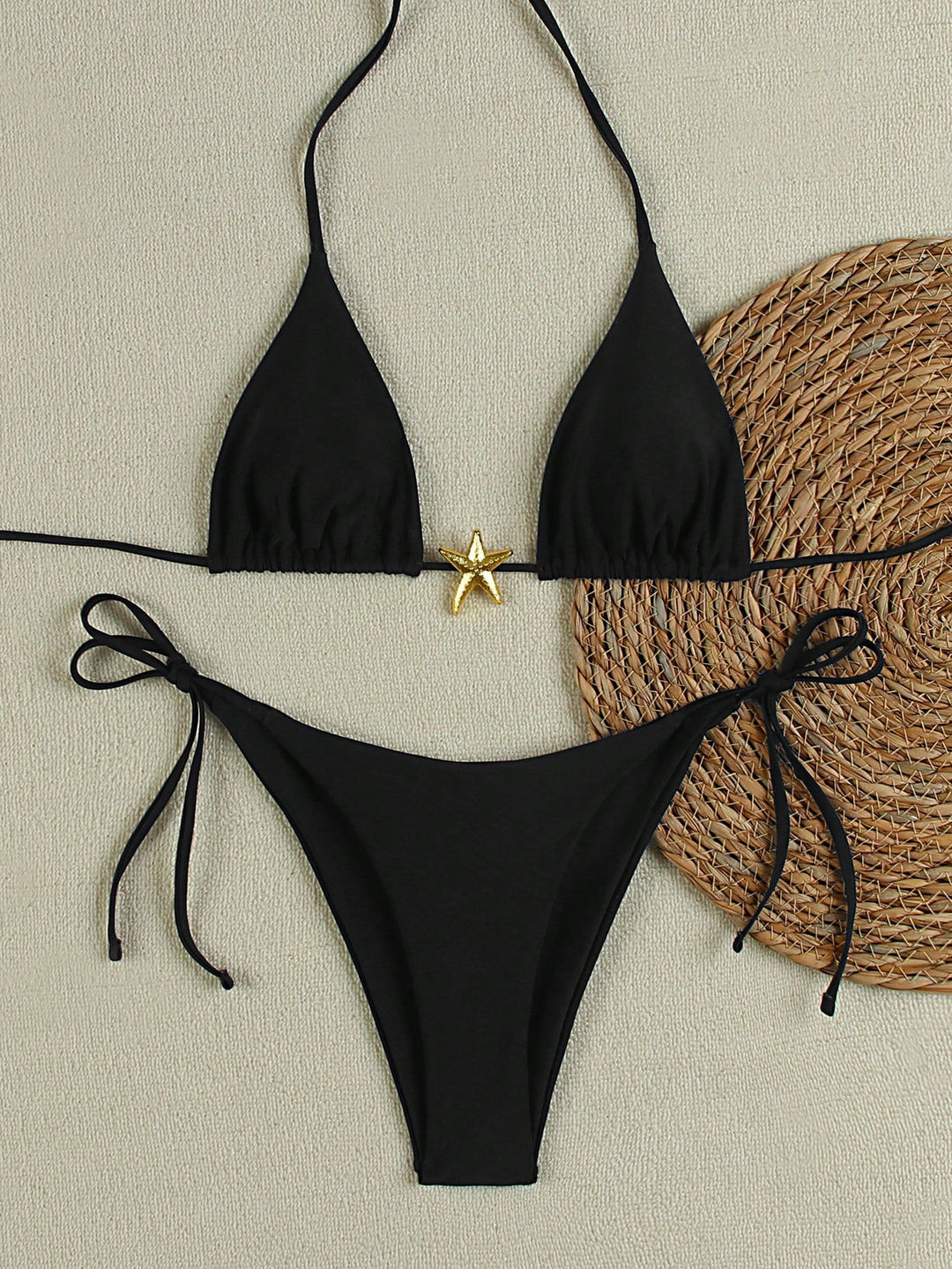 Damen Triangel-Bikini-Set mit verstellbaren Trägern und dekorativem Schmuckelement Echo Archiv