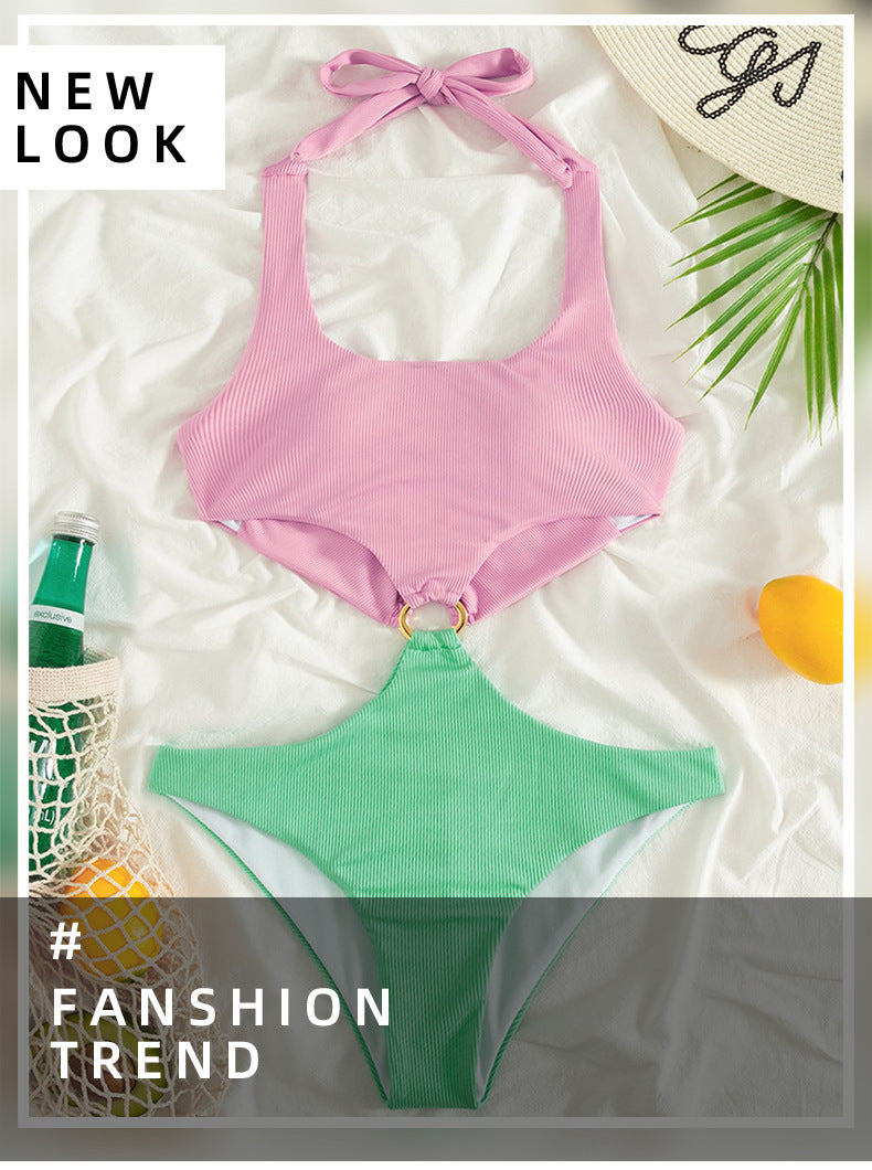 Damen Sportliches Bikini-Set mit extravaganten Rüschendetails und Ringverschluss Echo Archiv