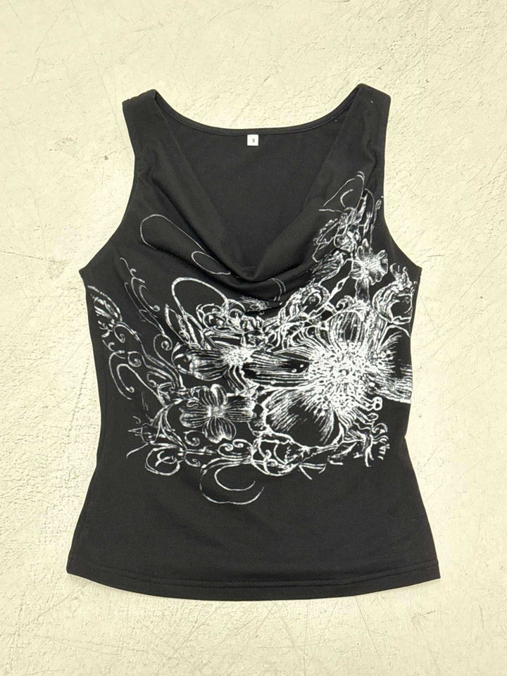 Damen ärmelloses Crossover-Top mit floralem Design Echo Archiv