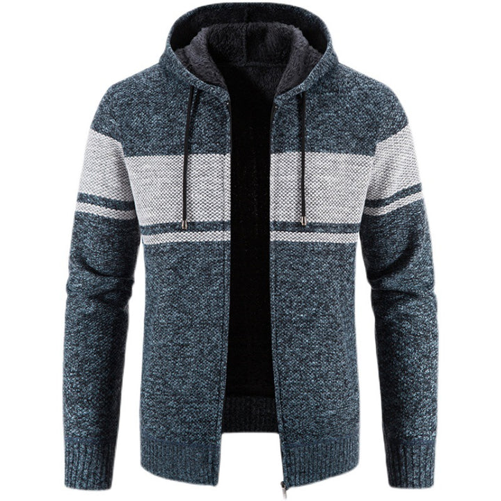 Herren Kapuzenjacke mit modernem Strickdesign und weichem Innenfutter Echoarchiv