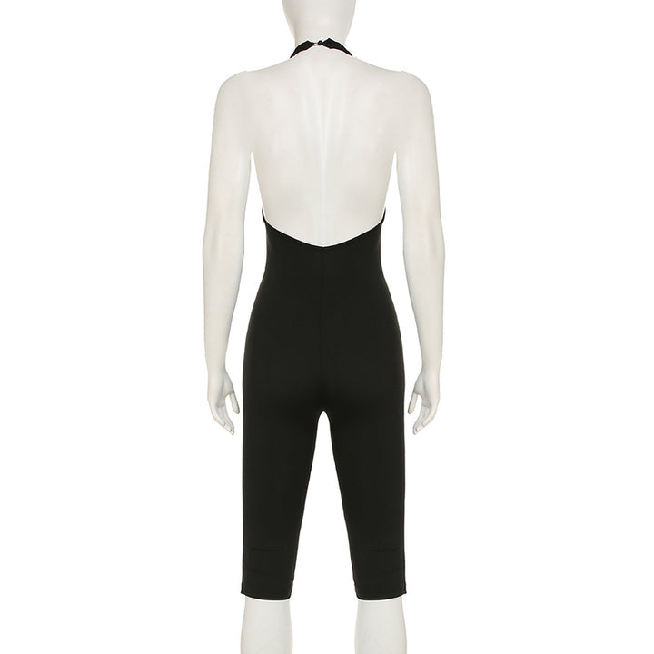 Damen körperbetonter Jumpsuit mit tiefem Rückenausschnitt und reinem Design Echo Archiv