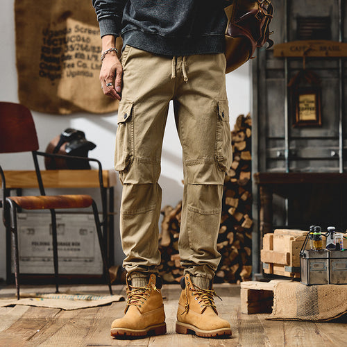Herren Tapered Cargo-Joggerhose mit Kordelzug, verstärkten Knien und elastischen Bündchen Echo Archiv