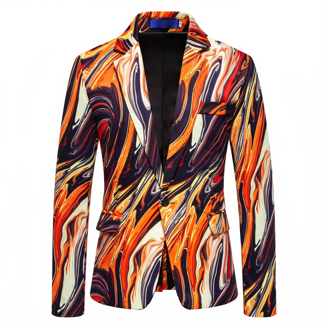 Herren Blazer mit auffälligem Marmormuster und elegantem Schnitt Echoarchiv