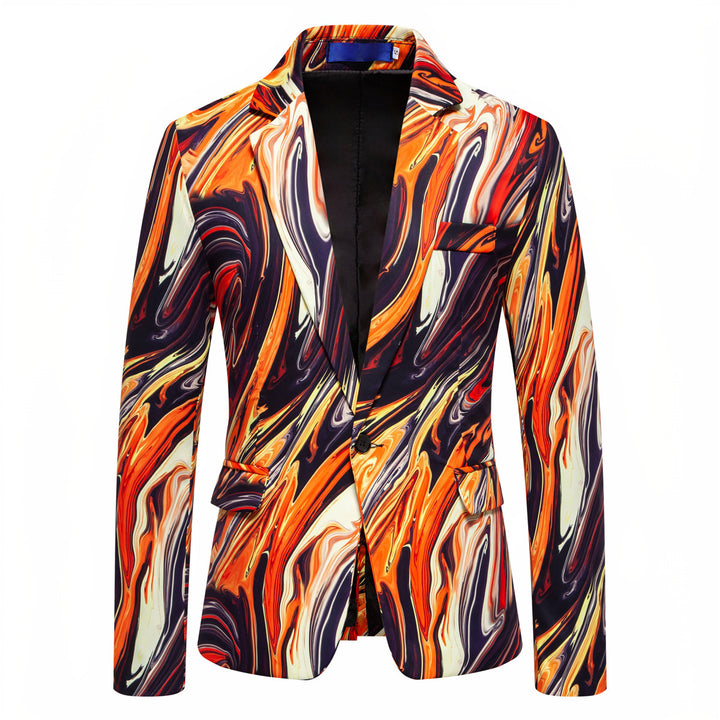 Herren Blazer mit auffälligem Marmormuster und elegantem Schnitt Echoarchiv