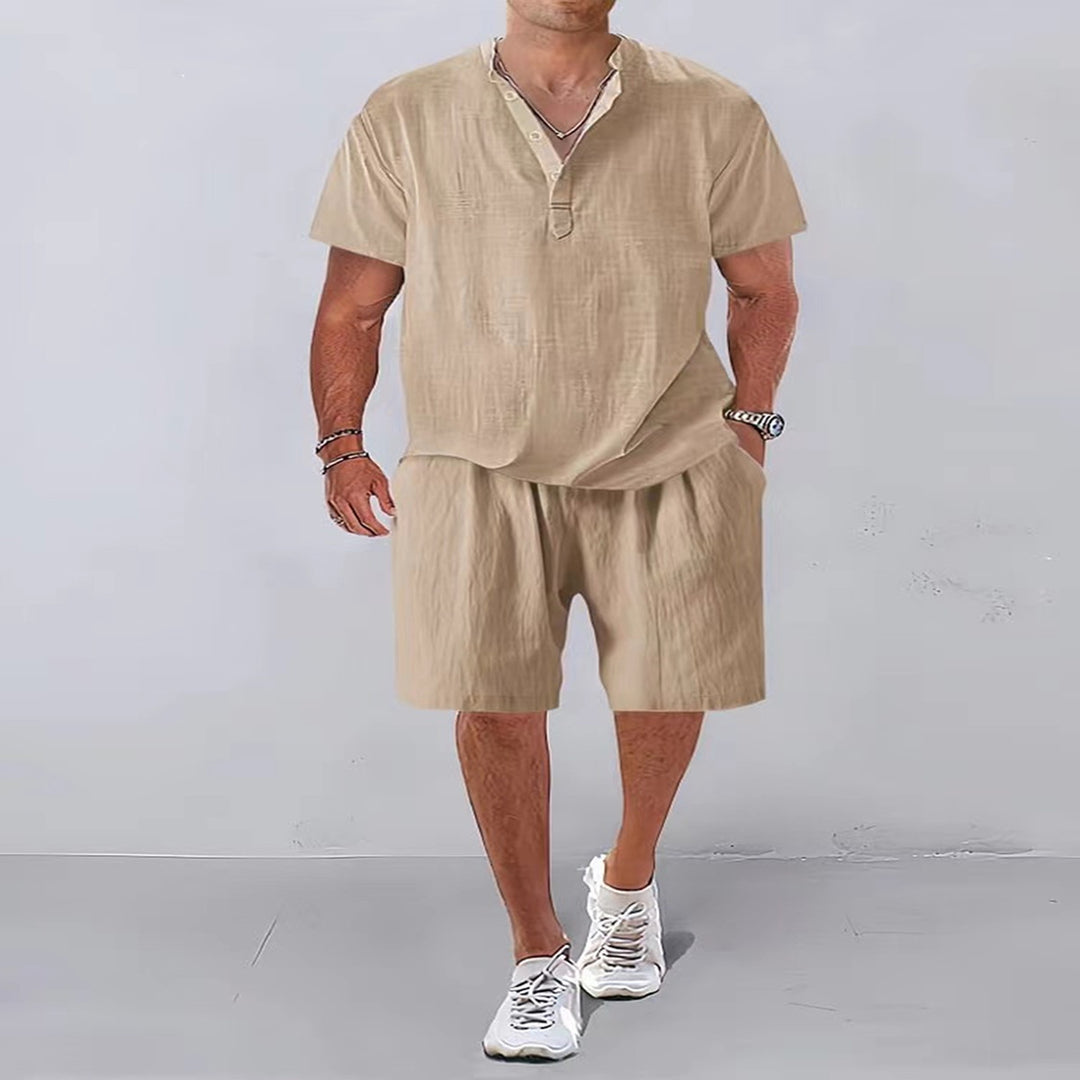 Herren Casual Relaxed Fit Leinen Set Echoarchiv