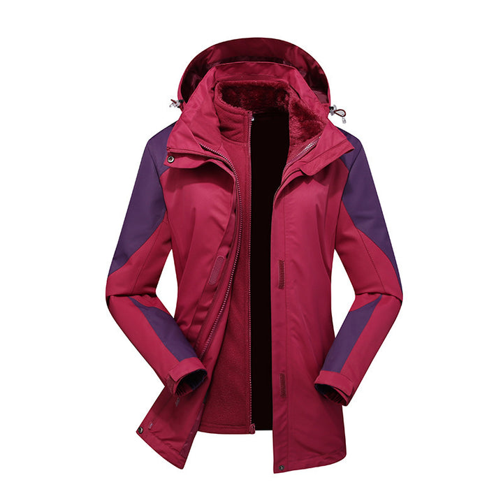 Damen Modulare Softshell-Regenjacke mit herausnehmbarer Fleece-Innenjacke und verstellbarer Kapuze – Célinea