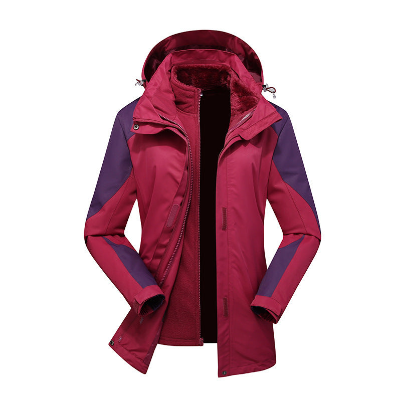 Damen zweilagige Softshelljacke mit herausnehmbarer Teddyfleece-Innenjacke und verstellbarer Kapuze Echoarchiv