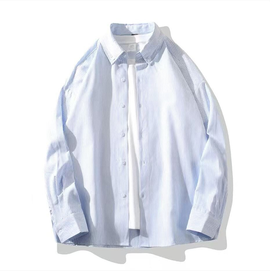 Herren Oversize Button-Down Hemd aus Baumwollmischung mit feinen Nadelstreifen Echoarchiv
