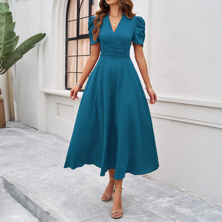Damen Maxikleid mit elegant verarbeiteten Puffärmeln und taillierter Silhouette Echo Archiv