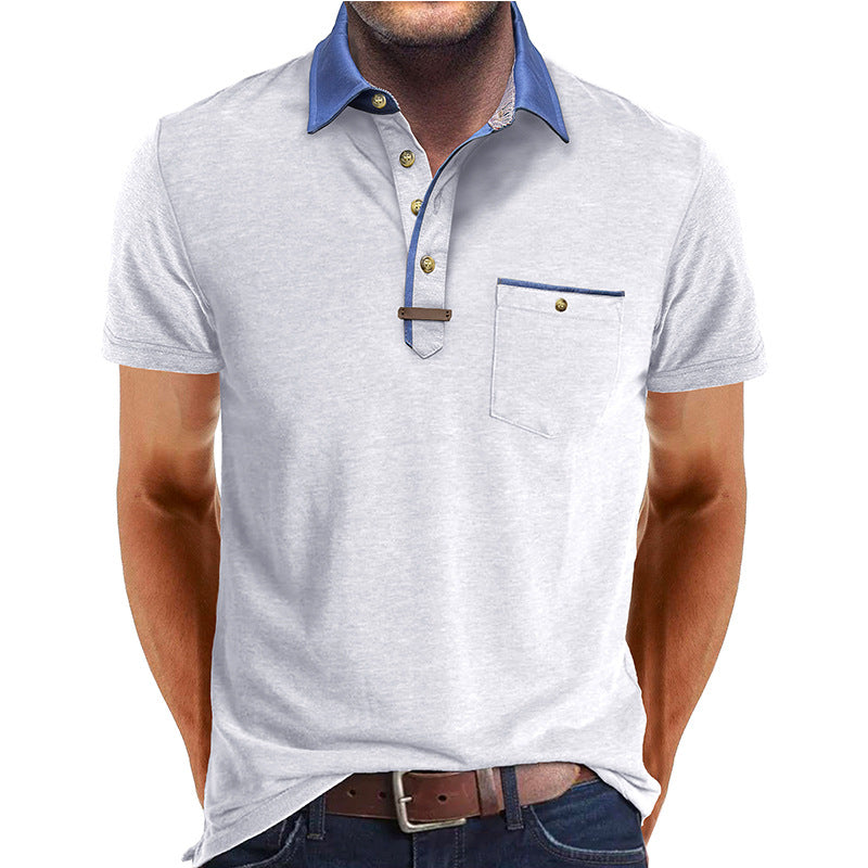 Herren Poloshirt mit modischem Kragen und praktischer Brusttasche Echoarchiv