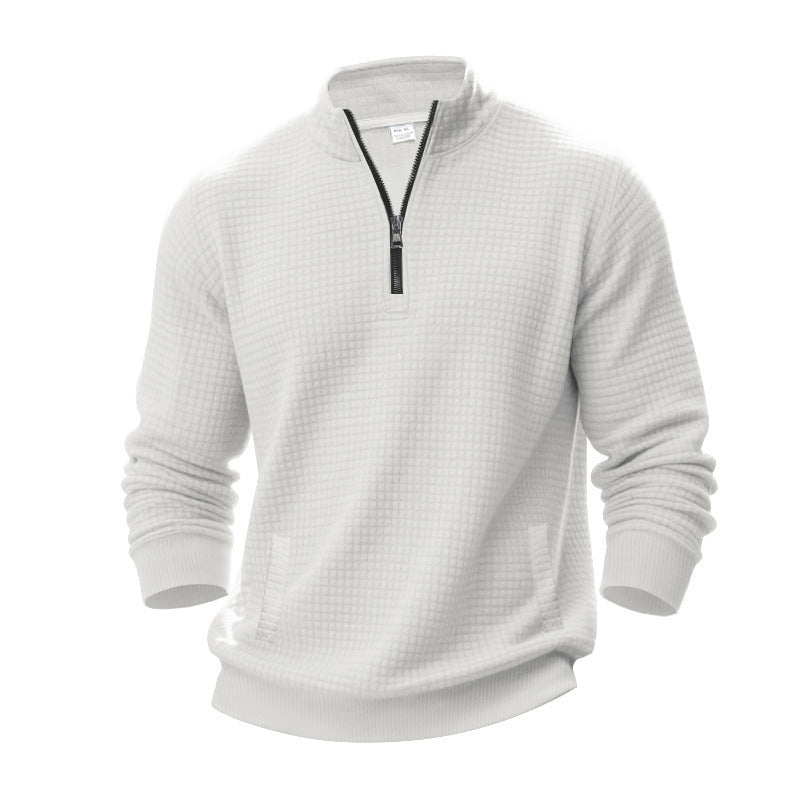 Herren sportlicher Pullover mit halbem Reißverschluss und praktischem Taschendesign Echoarchiv