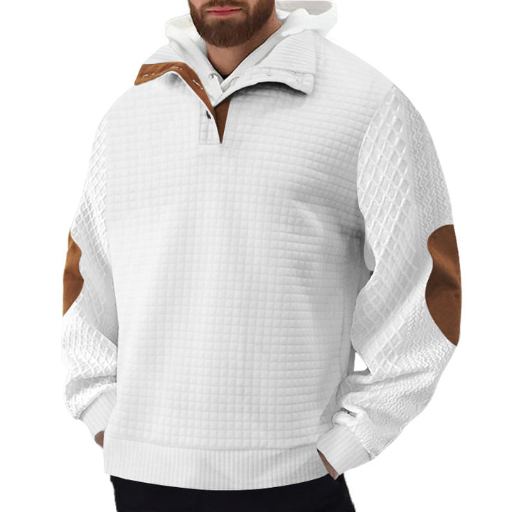 Herren Robuster Fleece-Pullover mit hohem Kragen und strukturiertem Design Echoarchiv