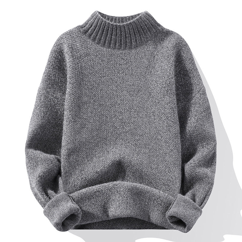 Herren Oversize-Feinstrickpullover mit hohem geripptem Kragen und melierter Struktur Echo Archiv