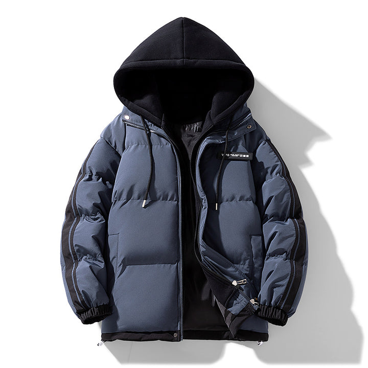 Männer's nano gepolsterte Parka Hybrid mit internem Kapuzenpulli, seitlichen Streifen und Zwei-Wege-Reißverschluss – Marzano