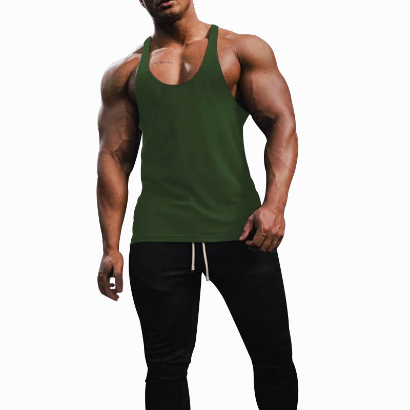 Herren nan athletisches Tanktop mit tiefem Armausschnitt und schmalen Trägern am Rücken aus Baumwollstretch Echo Archiv
