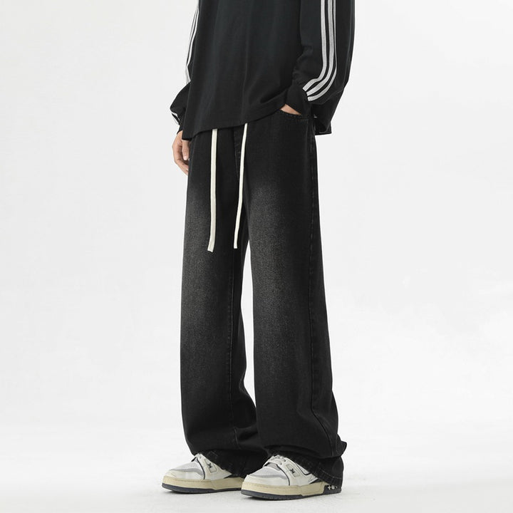 Herren Oversized Jeanshose mit weitem Schnitt und verstellbarem Bund Echoarchiv