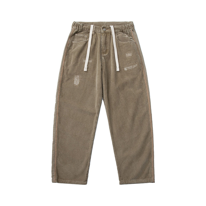 Herren Cordhose im Relaxed-Fit mit elastischem Tunnelzugbund und Used-Details Echoarchiv