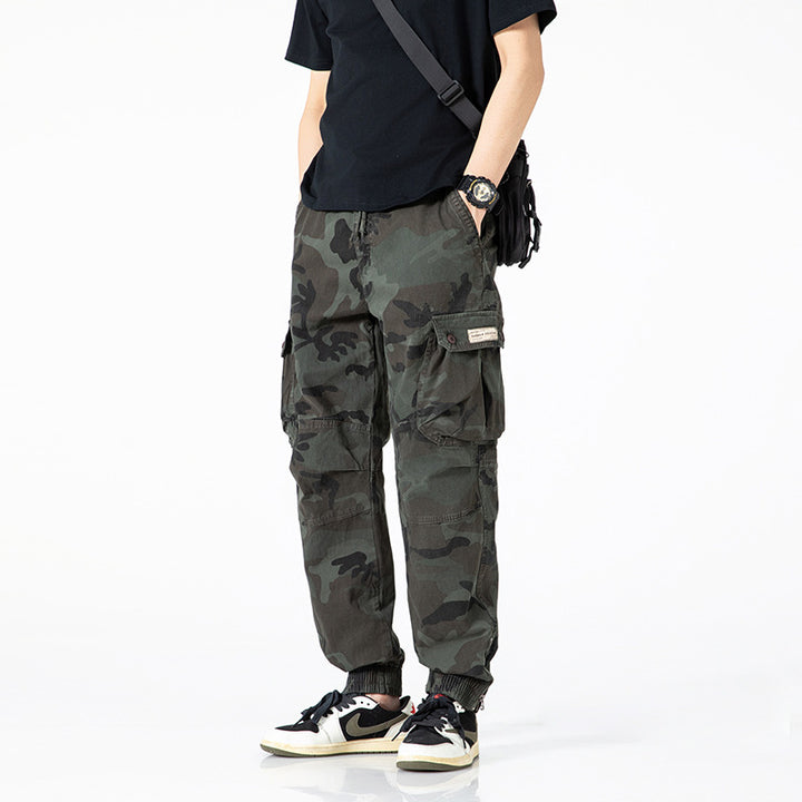 Herren Taktische Cargo‑Jogginghose im Camouflage‑Military‑Look mit Tunnelzugbund, Knieabnähern und Multifachtaschen Echo Archiv