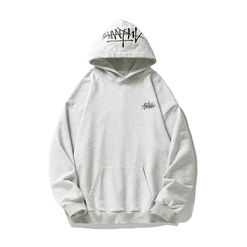Unisex Oversize Kapuzenpullover mit Kängurutasche und bedruckter Kapuze Echo Archiv