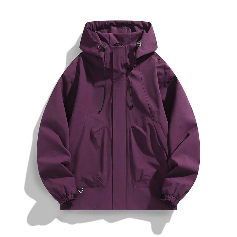 Unisex Leichte wasserdichte Utility-Kapuzenjacke mit verstellbaren Bündchen und großen Eingrifftaschen Echo Archiv