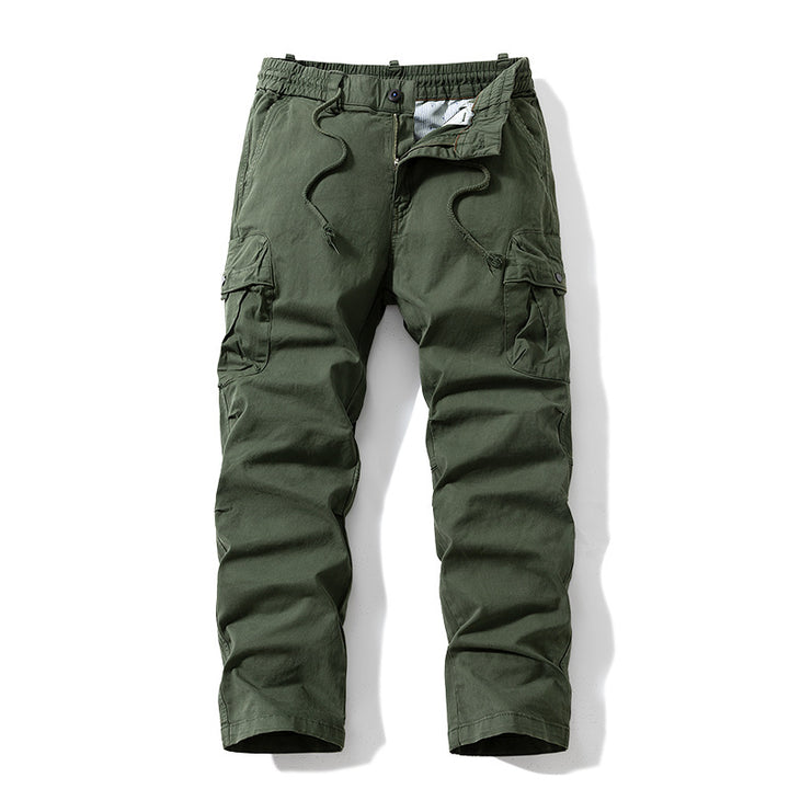 Herren Relaxed-Fit Canvas‑Cargohose mit Elastikbund, verdecktem Tunnelzug und Mehrfach‑Klappentaschen Echo Archiv