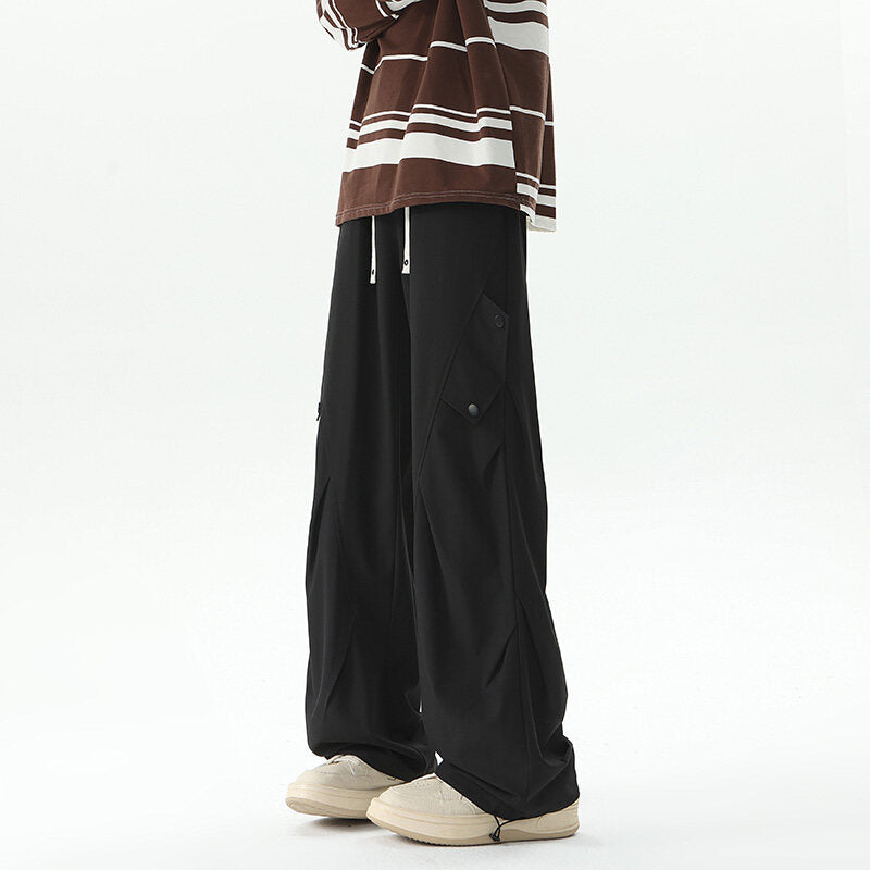 Herren Extraweite technische Cargo-Loungehose im drapierten Weitbein‑Schnitt Echo Archiv