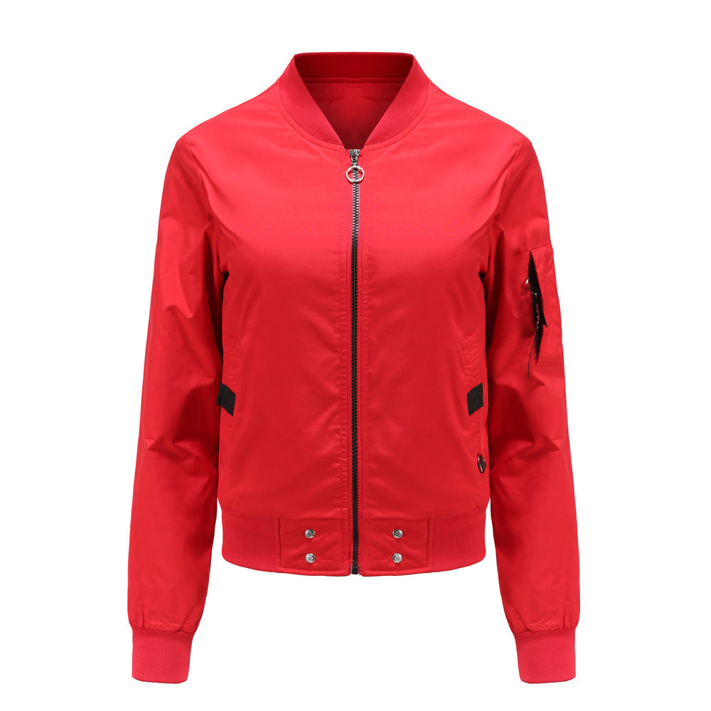 Damen nan leichte Bomberjacke mit Ringreißverschluss, Ärmel-Tasche und taillierter Silhouette Echo Archiv
