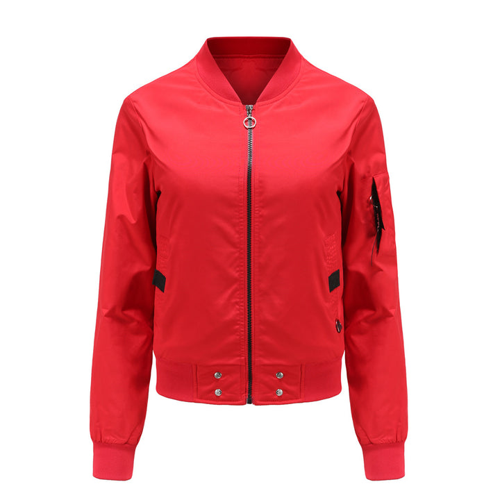 Damen nan leichte Bomberjacke mit Ringreißverschluss, Ärmel-Tasche und taillierter Silhouette Echo Archiv