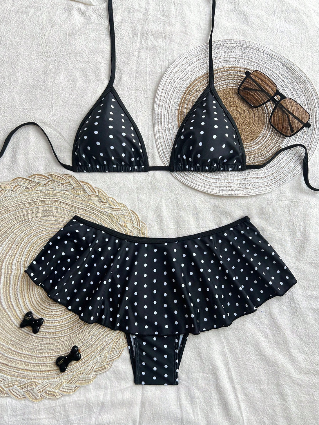 Damen Triangel-Bikini mit verspieltem Rüschensaum – Maréssa