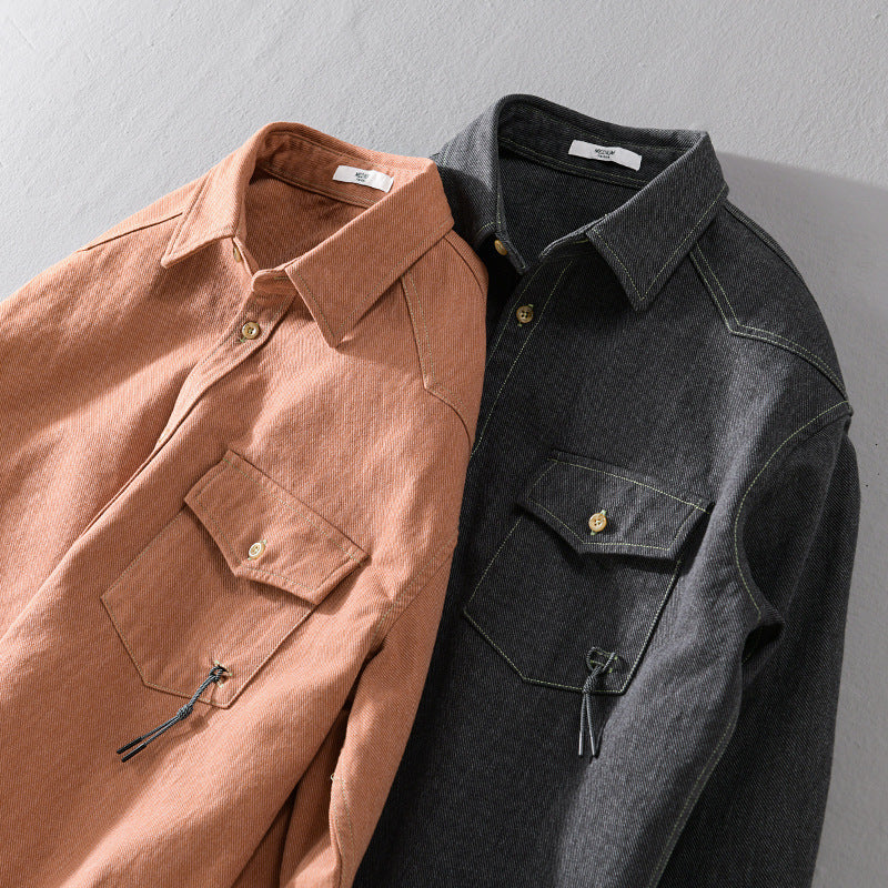Herren Relaxed-Overshirt aus Baumwoll-Twill mit aufgesetzter Brusttasche Echoarchiv