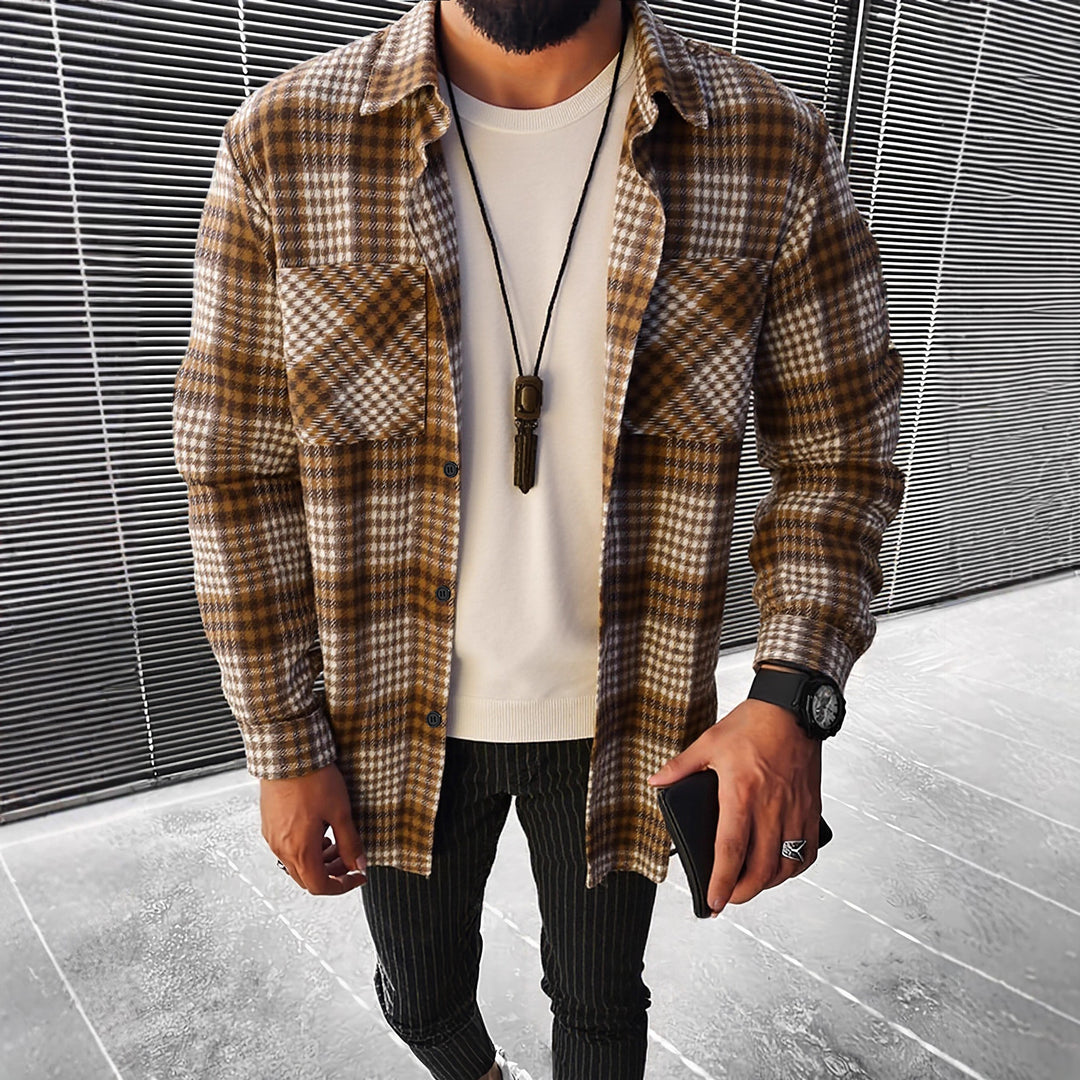 Herren Karierte Flanell Hemdjacke Echoarchiv