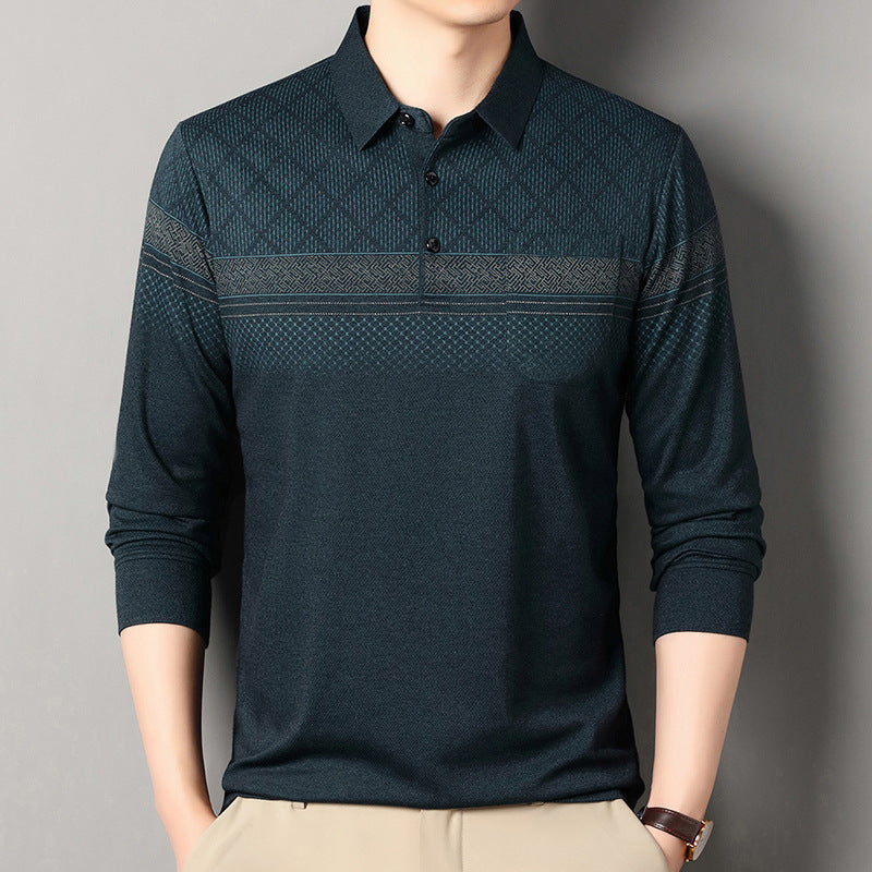 Herren Langarm Poloshirt mit strukturiertem Design Echoarchiv