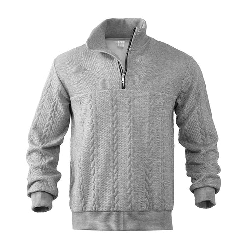 Herren Fleece-Pullover mit hohem Kragen und modischem Zipper Echoarchiv