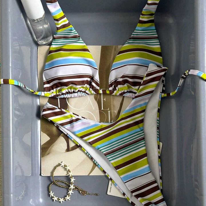 Damen Triangel-Bikini mit hoch geschnittenem Unterteil Echo Archiv