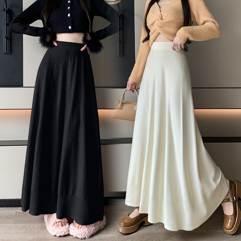 Damen Eleganter Maxirock mit Plisseefalten und elastischem Bund Echo Archiv