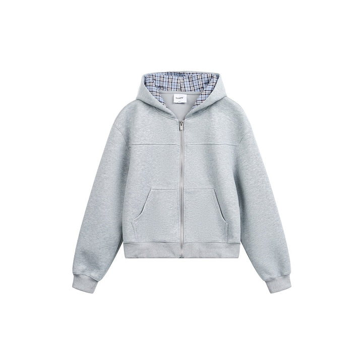 Unisex Kapuzenjacke mit Karofutter und durchgehendem Reißverschluss Echoarchiv