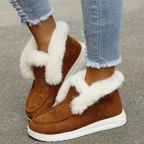 Damen Gefütterte Kurzstiefel‑Hausschuhe mit Kunstfellrand und leichter Gummisohle – Lioré