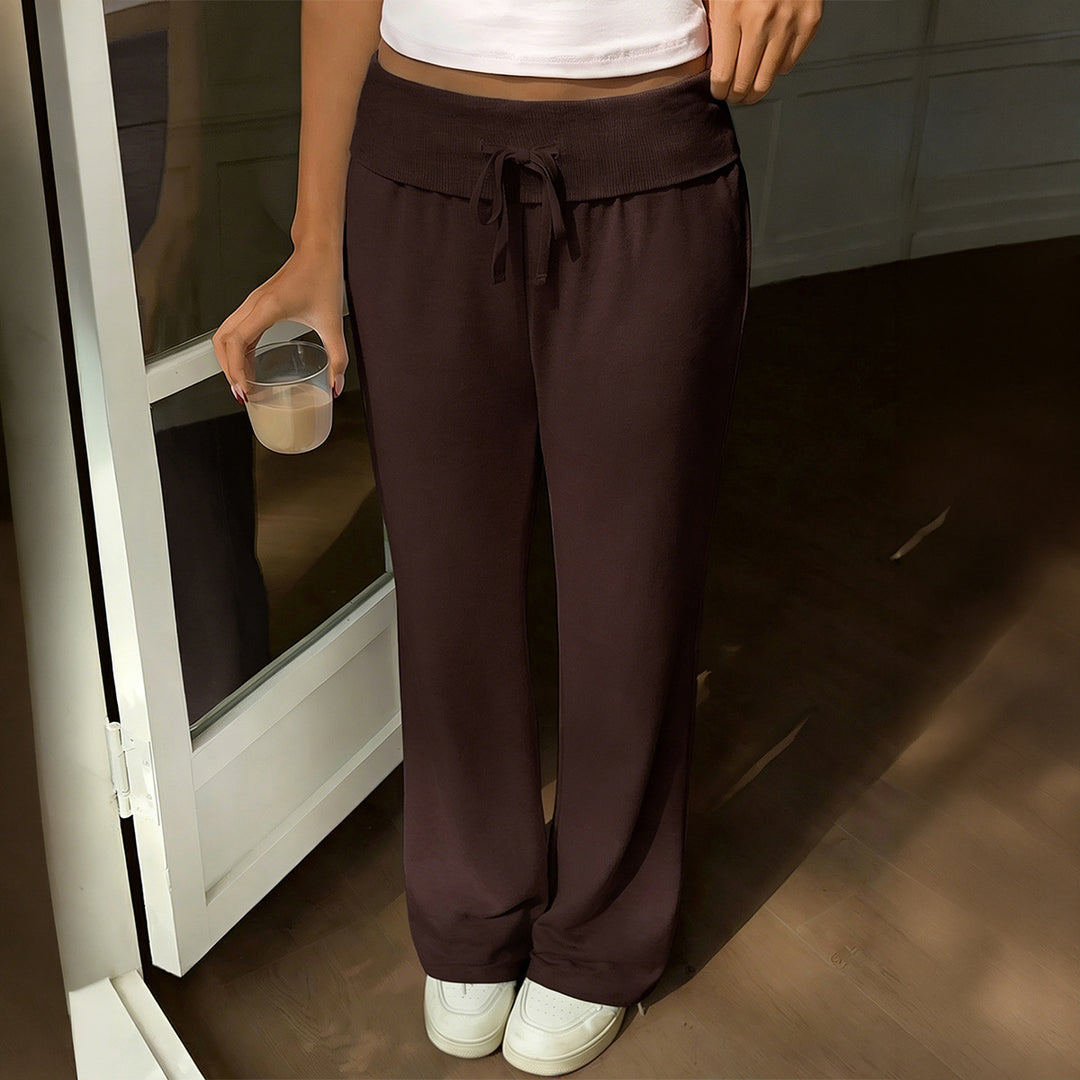 Damen nan weite Loungehose mit Umschlagbund, Kordelzug und fließendem Jersey Echo Archiv