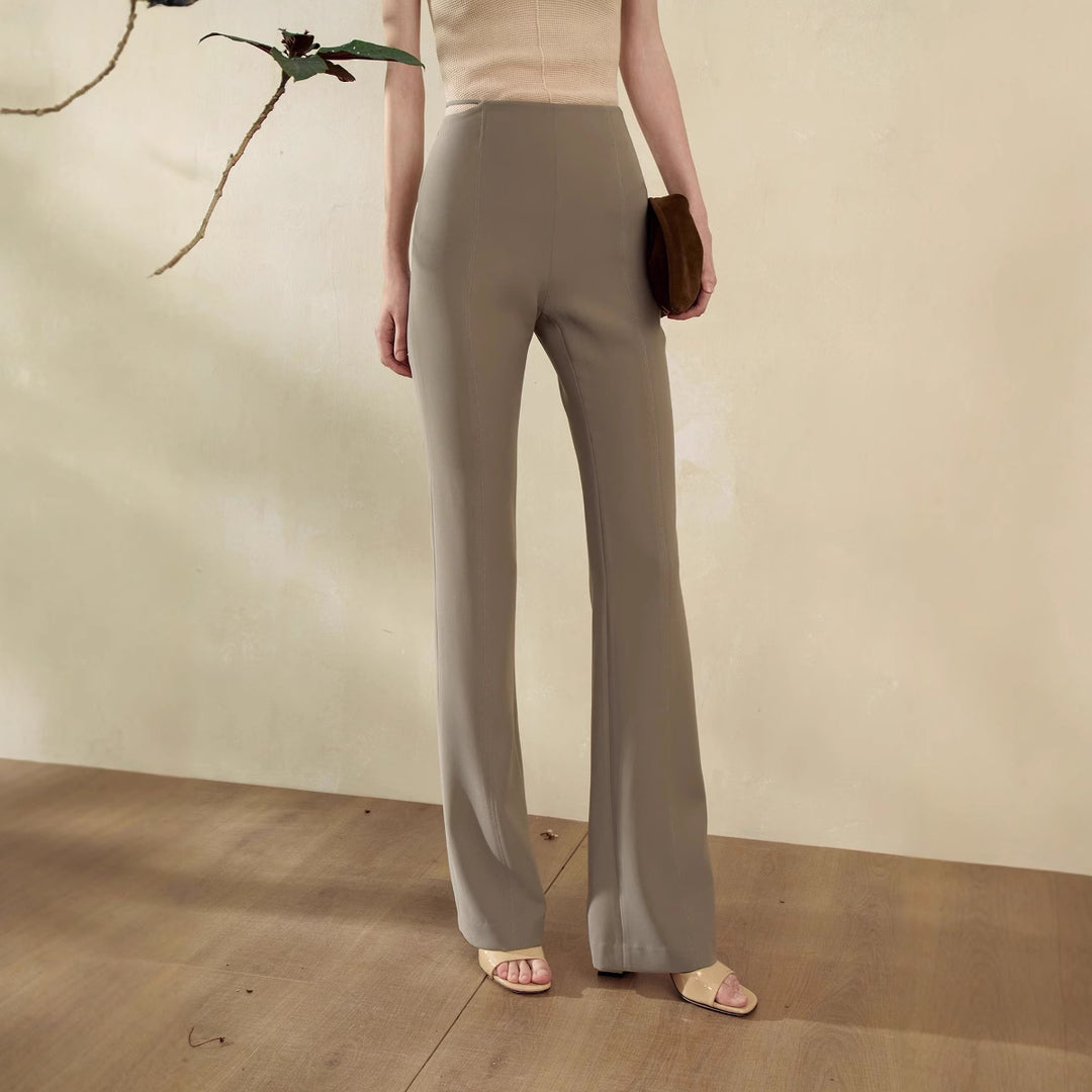 Damen Hochtaillierte Stretch-Hose mit schmaler Oberschenkelpassform und weitem Saum Echo Archiv