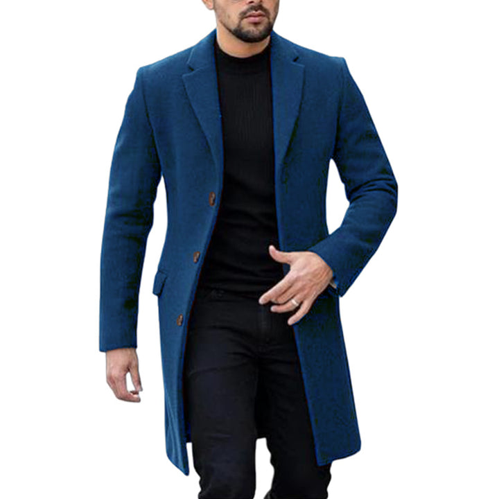 Herren eleganter Wollmantel mit modernem Schnitt und praktischen Taschen Echoarchiv
