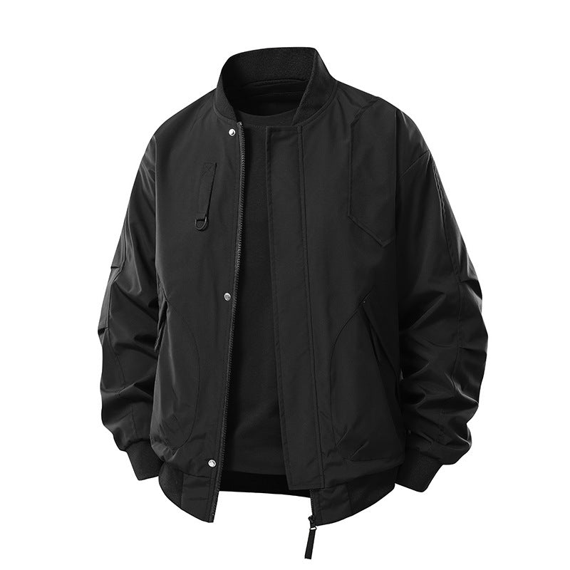 Men's technical insulated bomber jacket with utility pockets and zip closure – Brevano